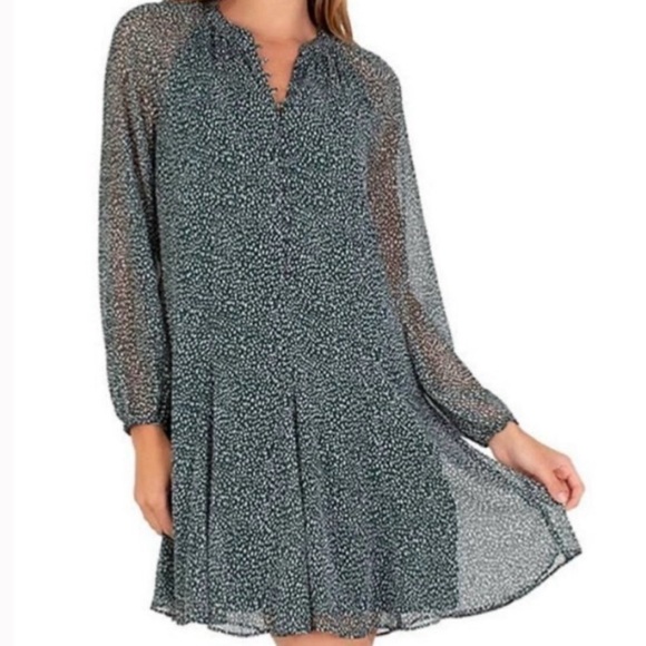 NWT Joie Green Artic Animal Spot Balloon
Long Sleeve Chiffon Dress - Picture 1 of 7